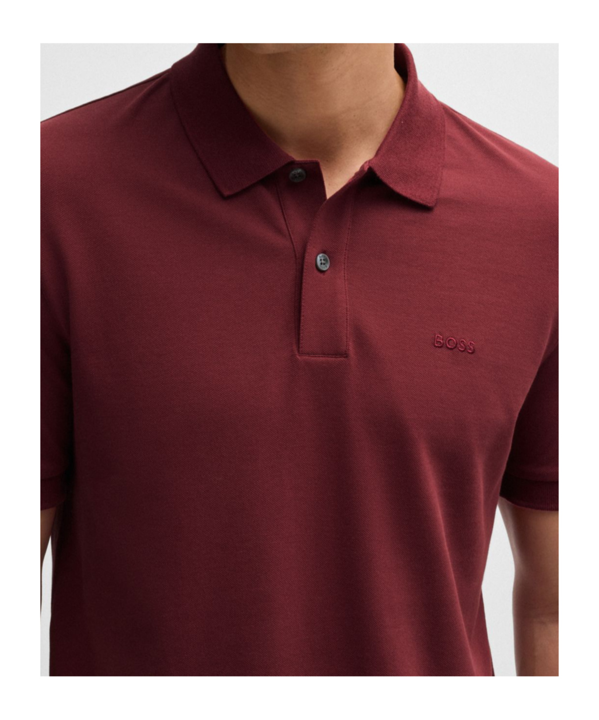 Hugo Boss Pallas Cotton Polo Shirt With Embroidered Logo In Red