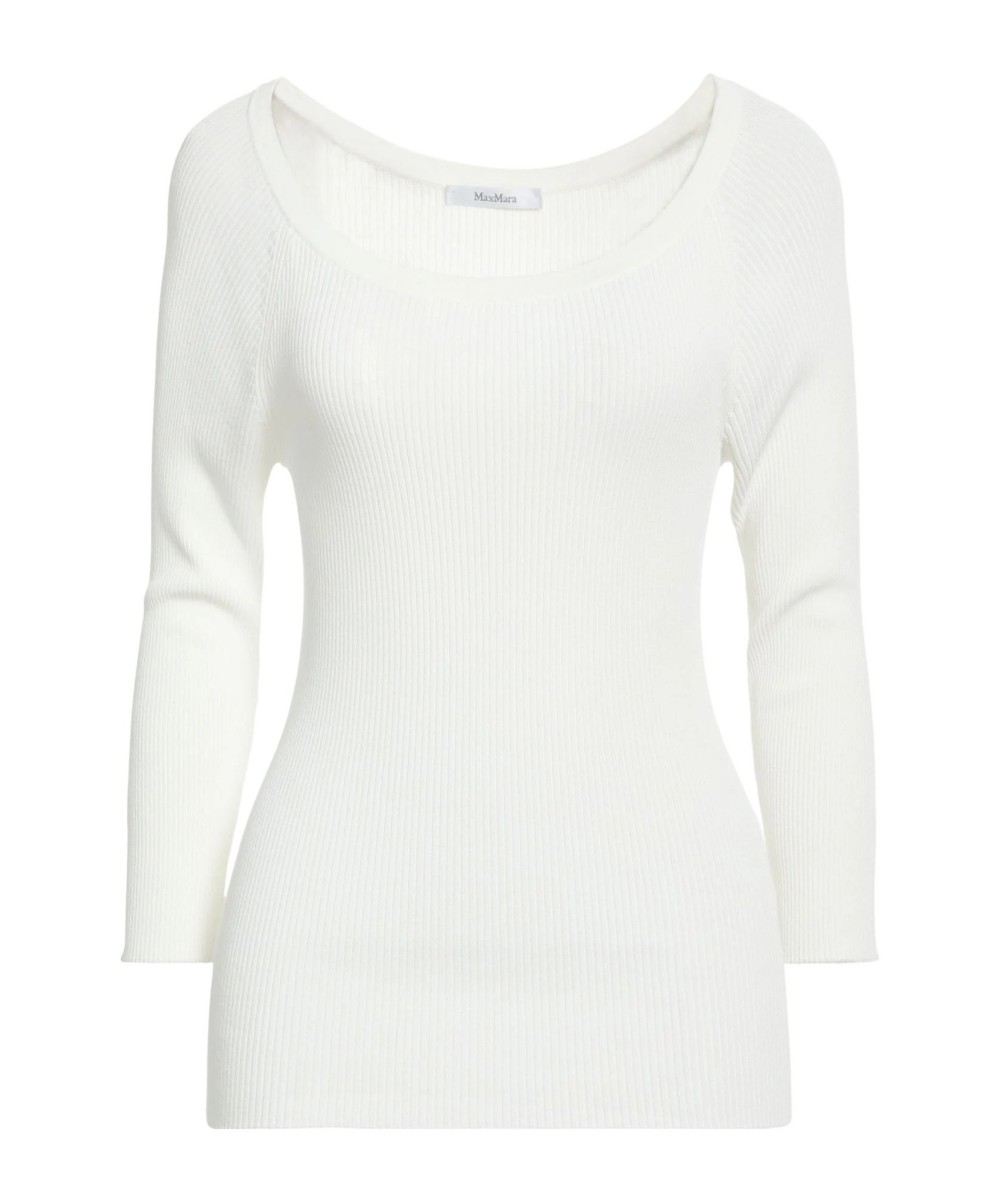Max Mara Solid Color Lightweight Knit Sweater In White