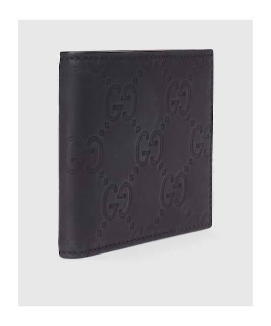 Gucci Gg Rubber-effect Bi-fold Wallet In Black