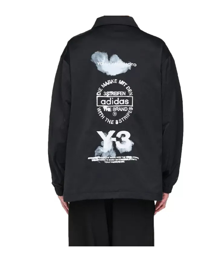 Y-3 Logo-printed Shirt Jacket In Blue