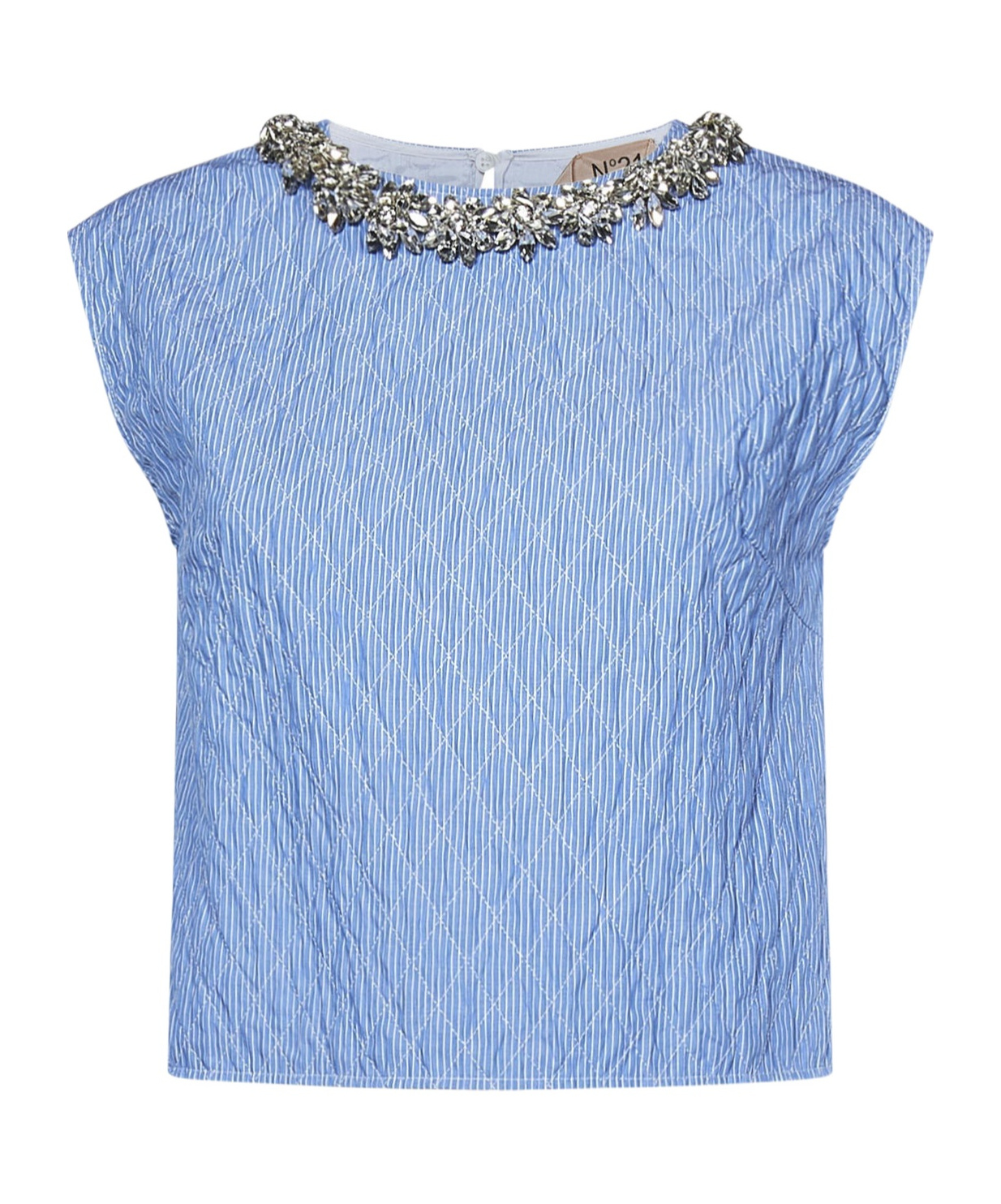 N°21 N21 Embellished Sleeveless Top In Blue