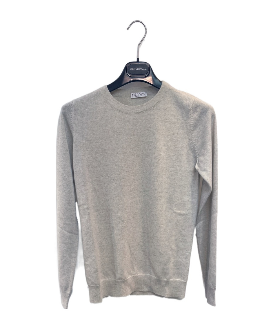 Brunello Cucinelli Round-collar And Long-sleeved Sweater In Gray