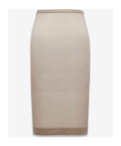 Saint Laurent Gonna A Matita In Seta In Nude