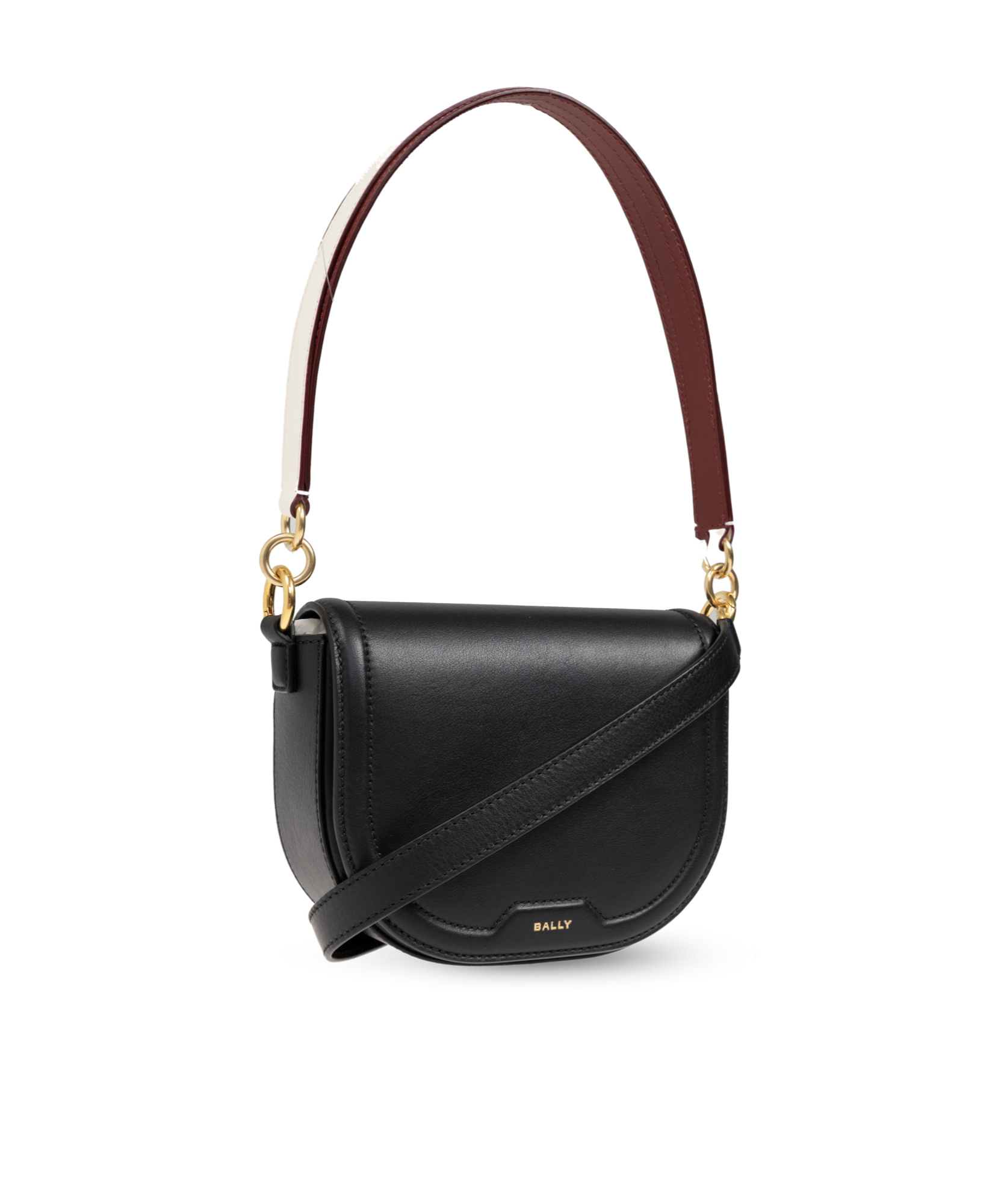 BALLY BALLY LOGO-STAMP FOLDOVER TOP SHOULDER BAG