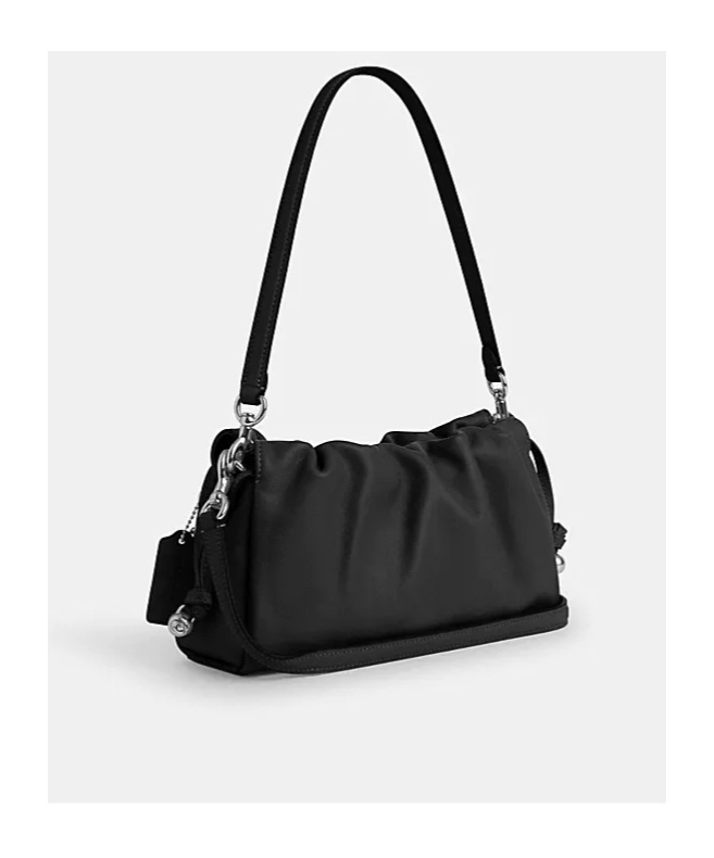 Coach Pleated Shoulder Bag In Black