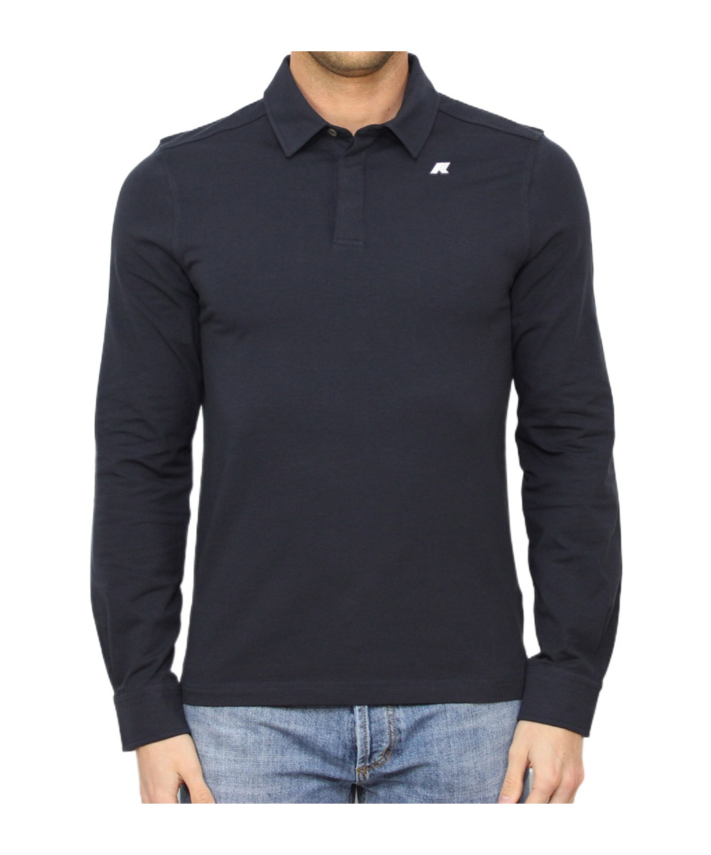 K-way Long Sleeve Logo Polo Shirt In Blue