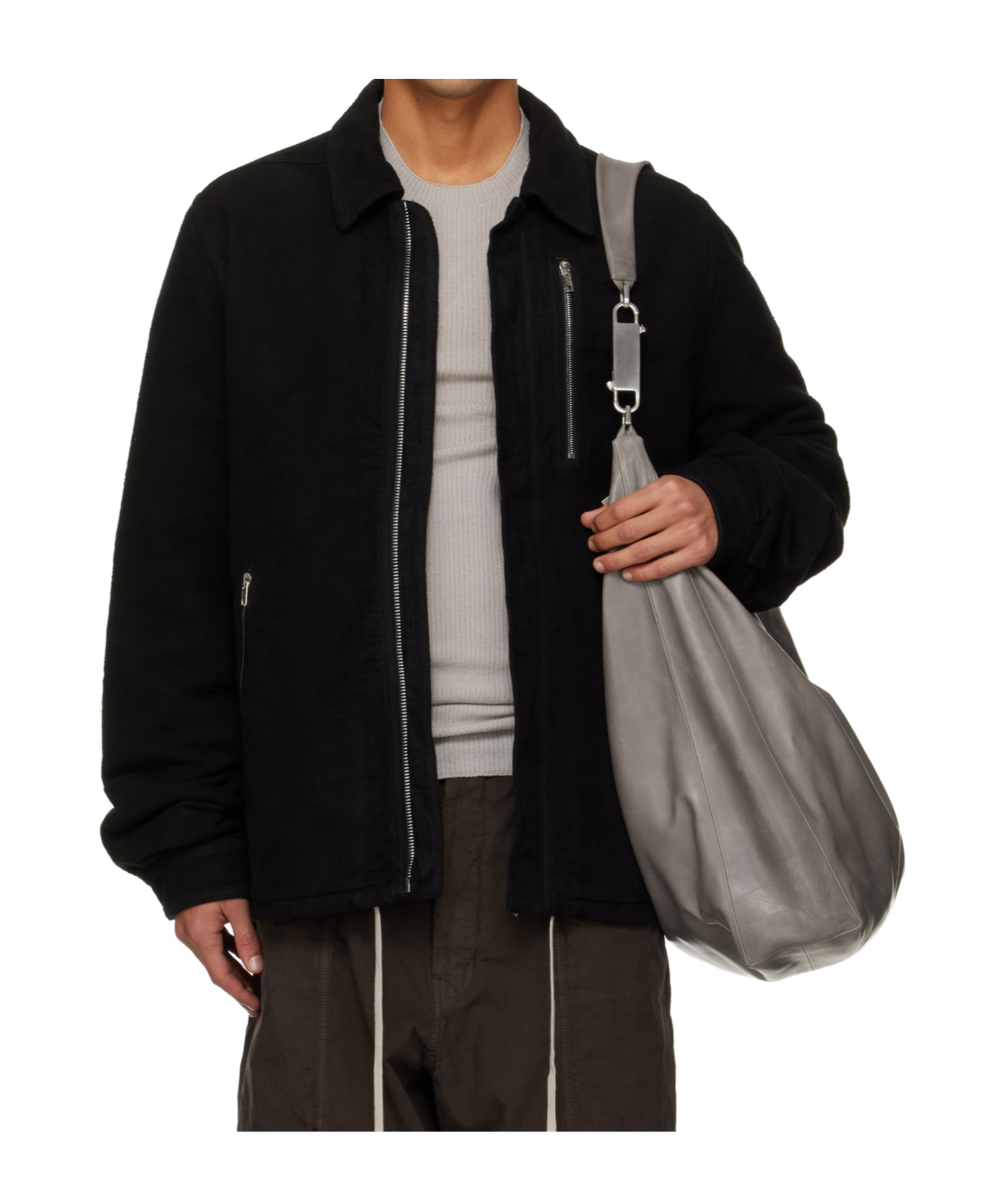 Rick Owens Drkshdw Concealed Zipfront Jacket In Black
