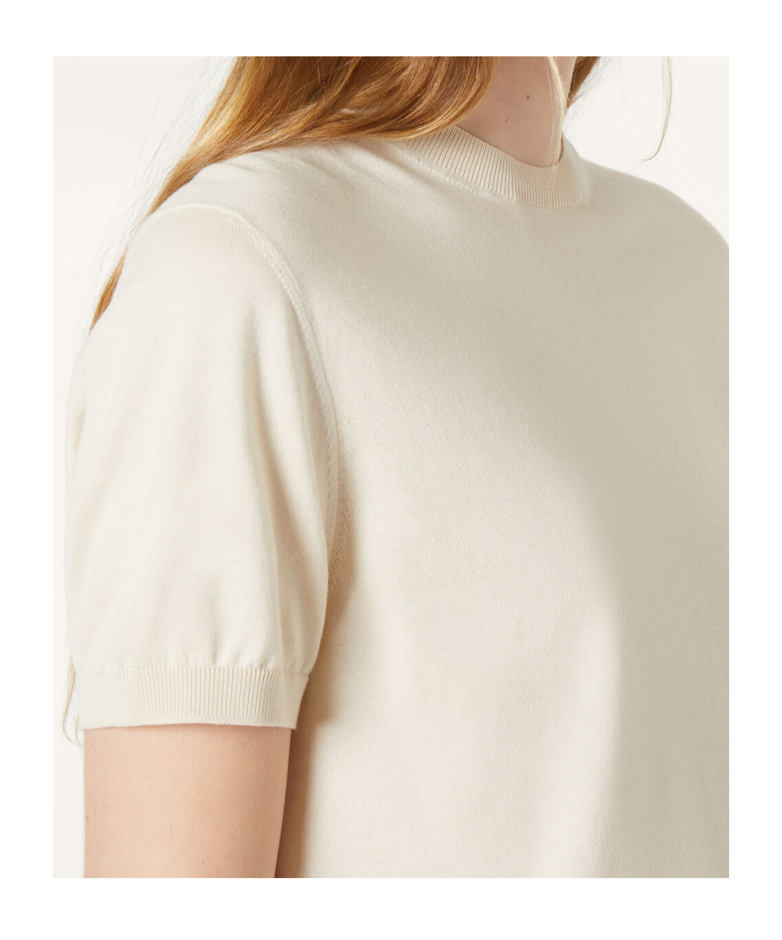 Loro Piana Ice Wish Short-sleeved Sweater In Cold Beige
