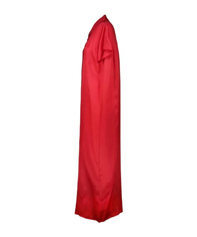 Khaite Effy Silk And Cotton-blend Organza Midi Shirt Dress In Red
