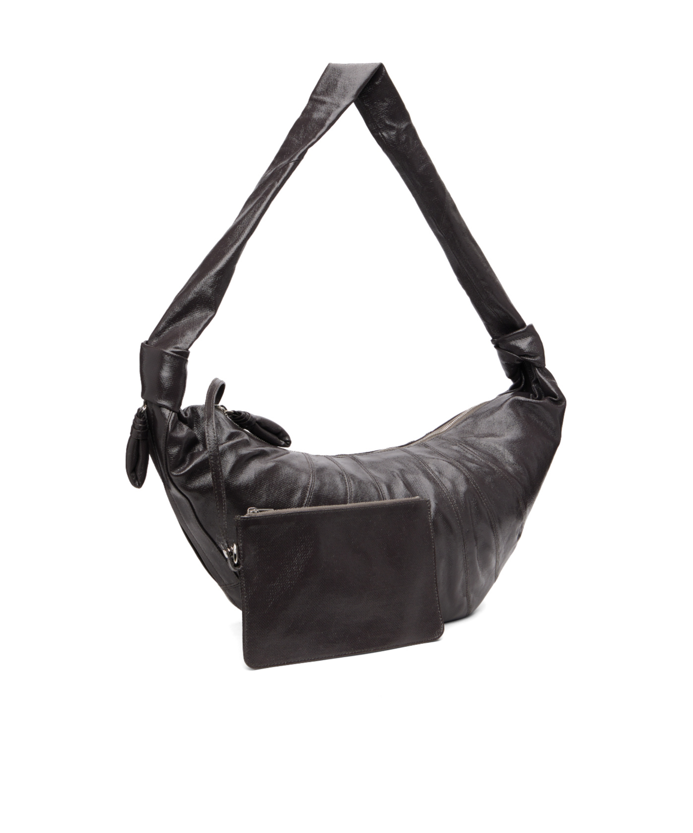 Lemaire Taupe Large Croissant Bag In Black