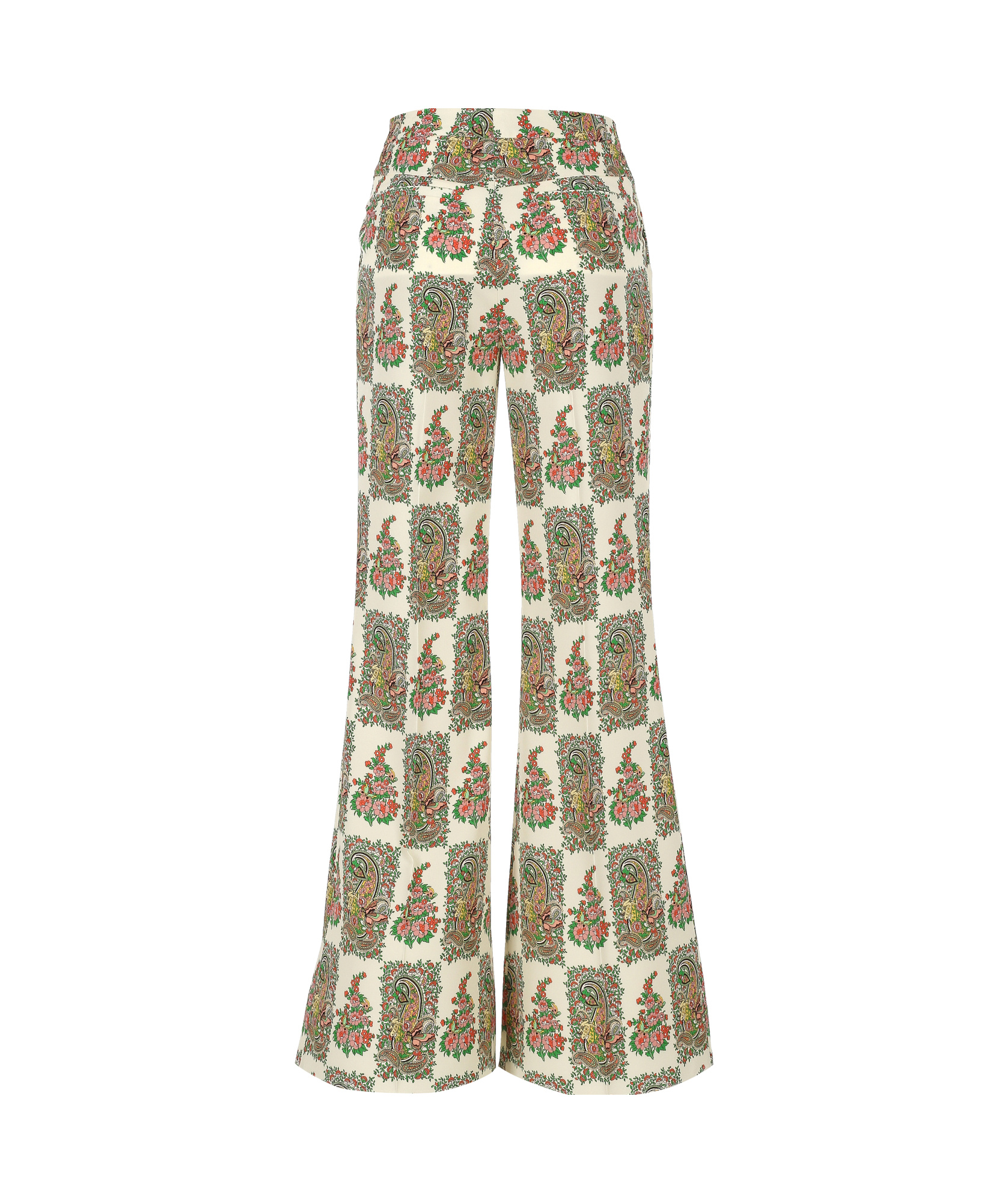 Etro Flared High Waist Full Length Trousers In Nude