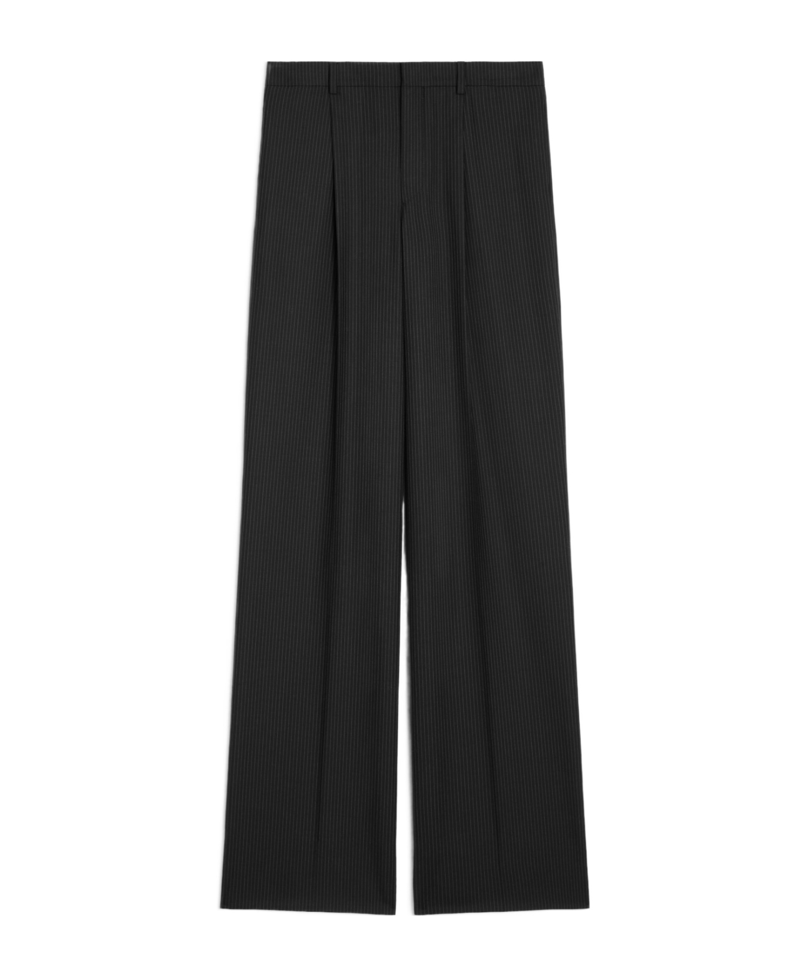Celine Sorbonne Pants In Striped Wool In Black