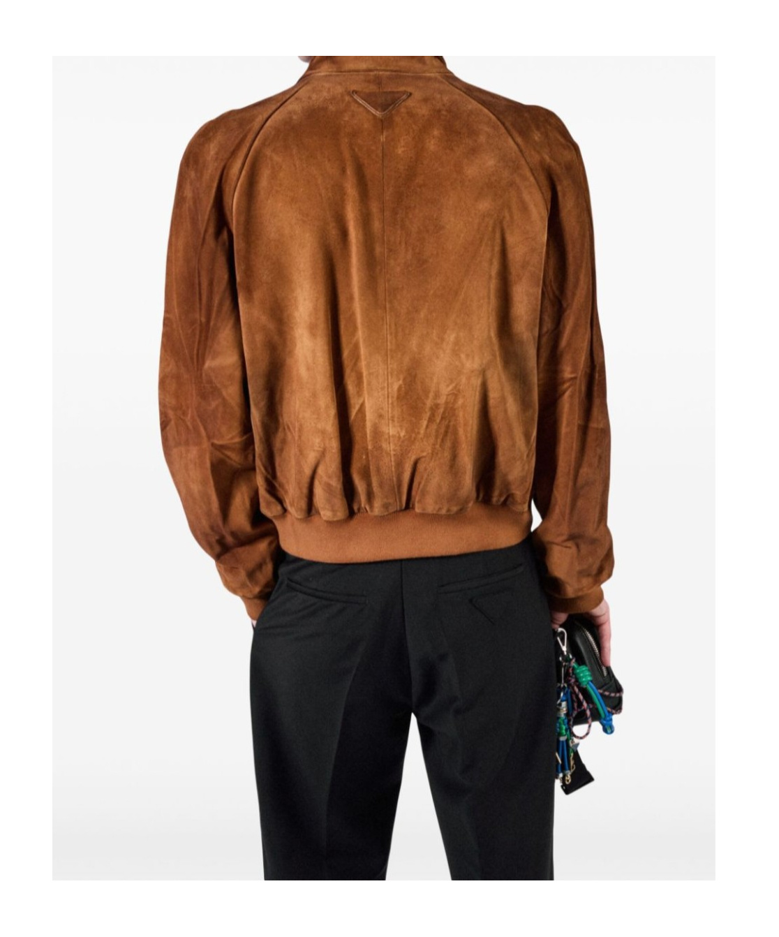 Prada Suede Bomber Jacket In Brown