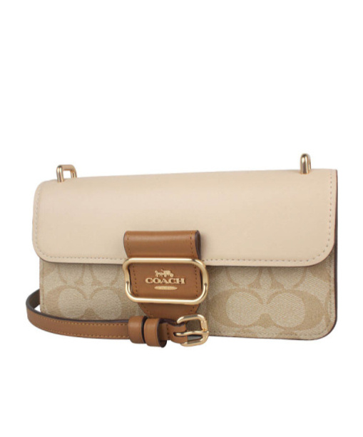 Coach Morgan Printing Flip Shoulder Bag In Nude