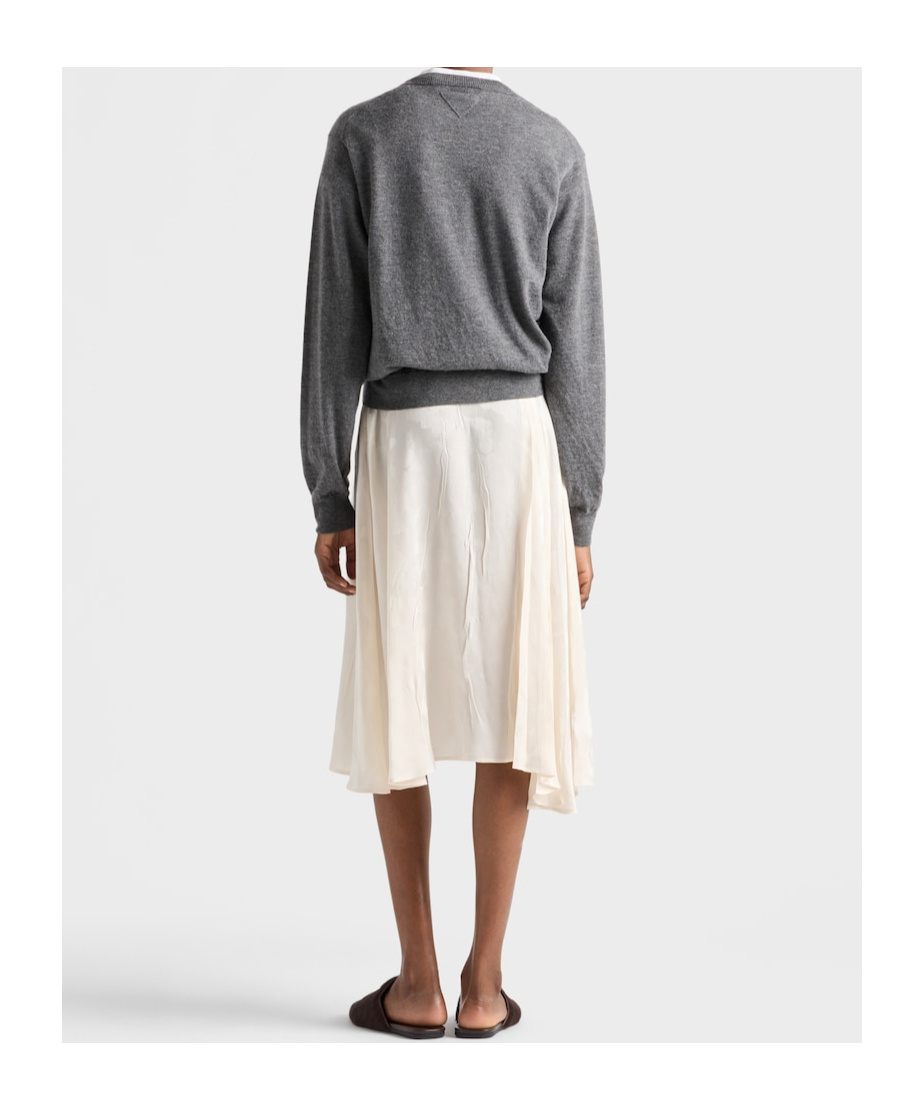 Prada Superfine Cashmere Knit Crewneck Sweater In Gray