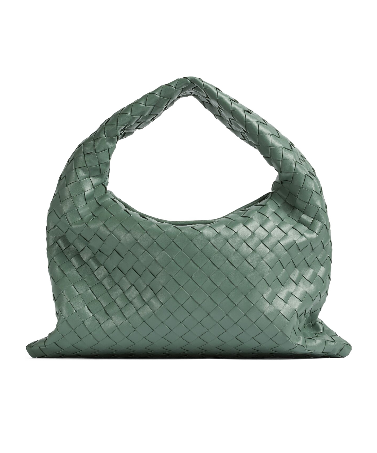 Bottega Veneta Small Hop Shoulder Bag In Intrecciato Leather In Green