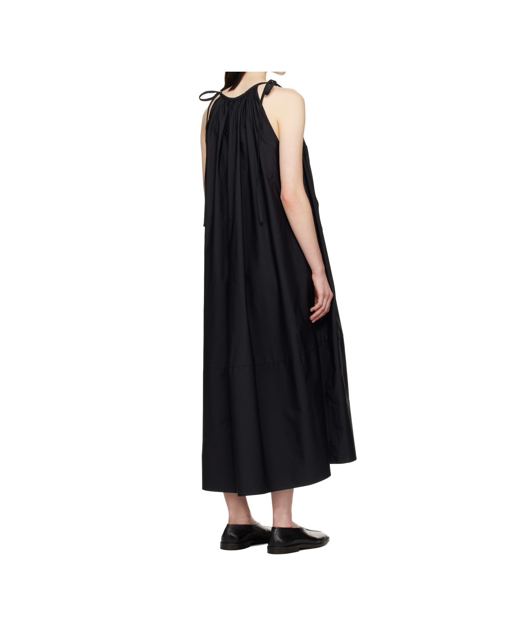 Co Gathered Halter Maxi Dress In Black