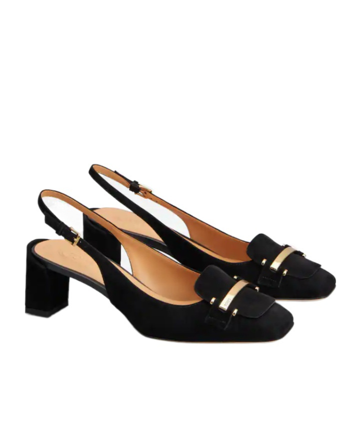 Tod's Leather Slingback Pumps In Black