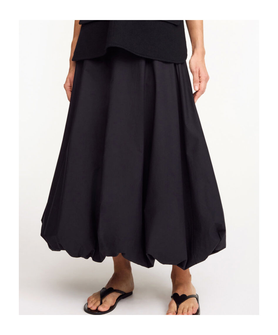 By Malene Birger Aubrey Organic Cotton Bubble Maxi Skirt In Black