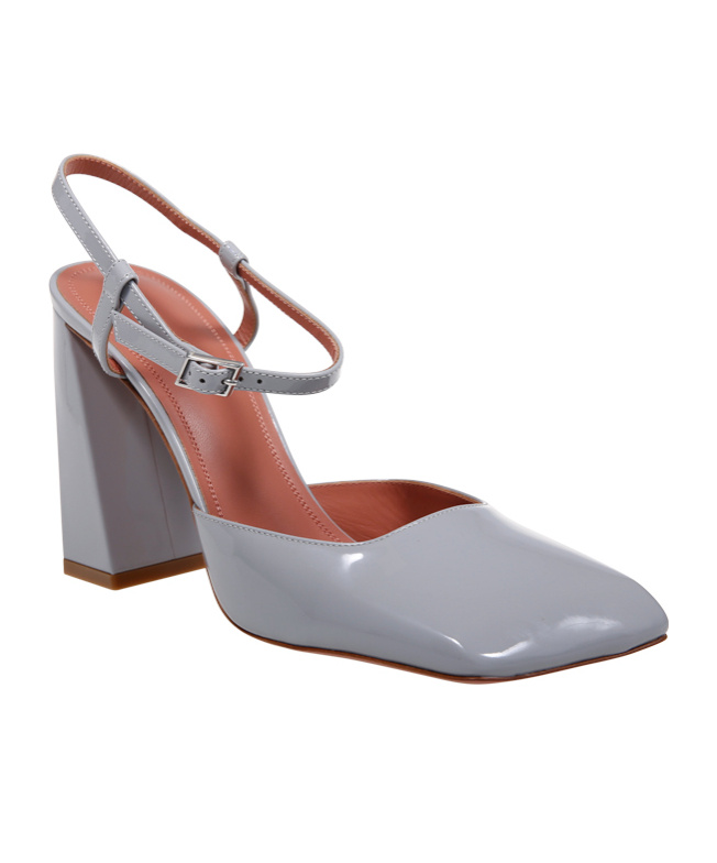 Amina Muaddi Charlotte Square In Gray