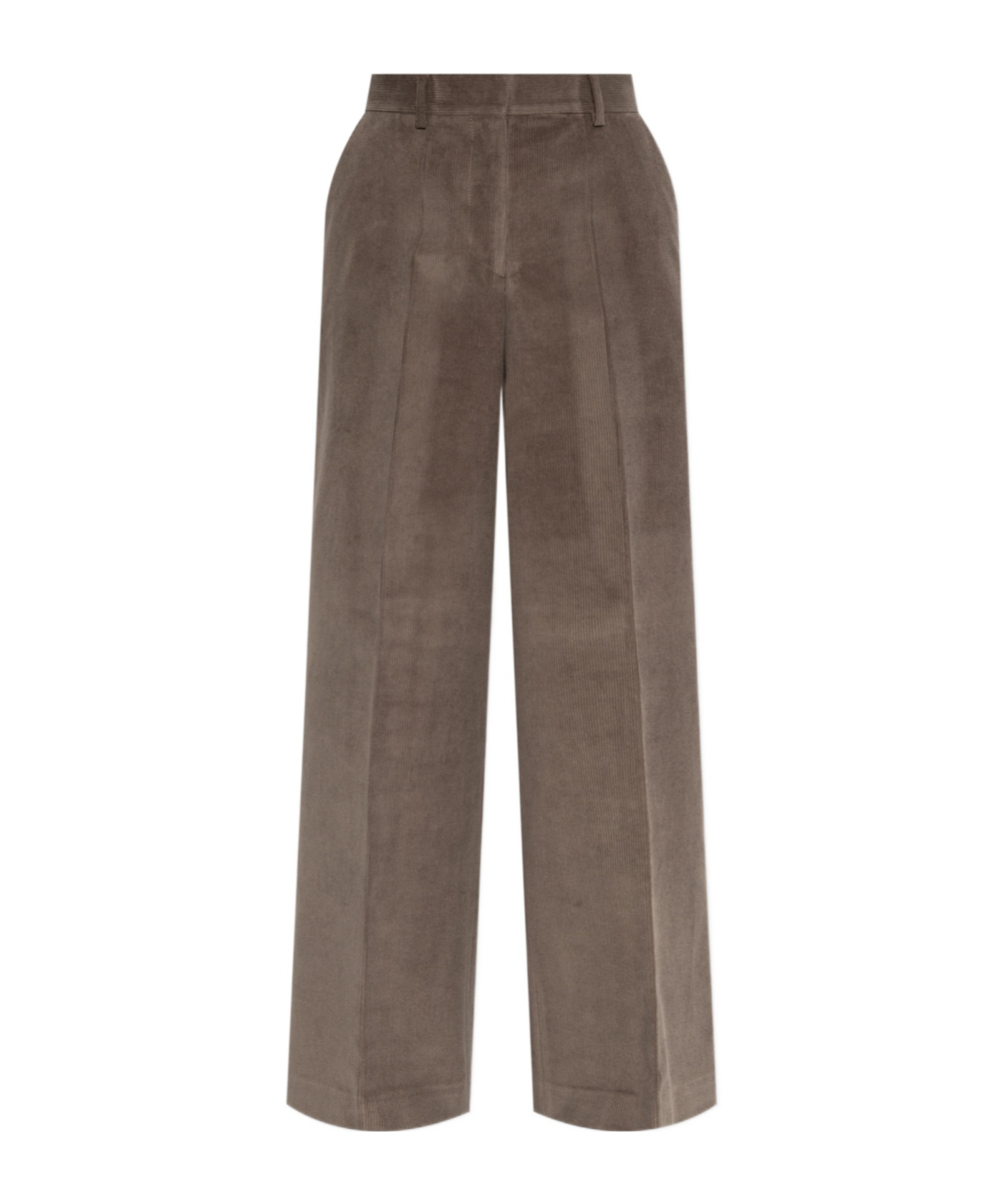 Officine Generale Corduroy Wide-leg Trousers In Brown