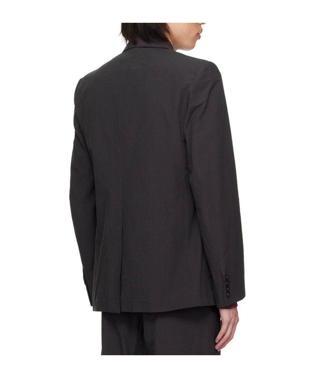 Edward Cuming Striped Suit Jacket In Black