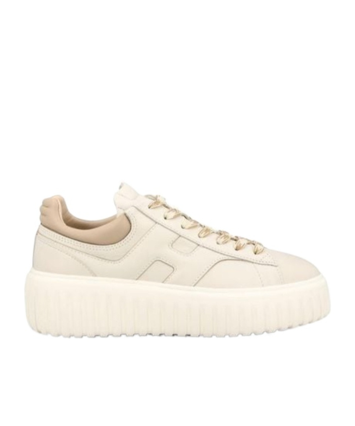 Hogan H-stripes Lace-up Sneakers In Neutral