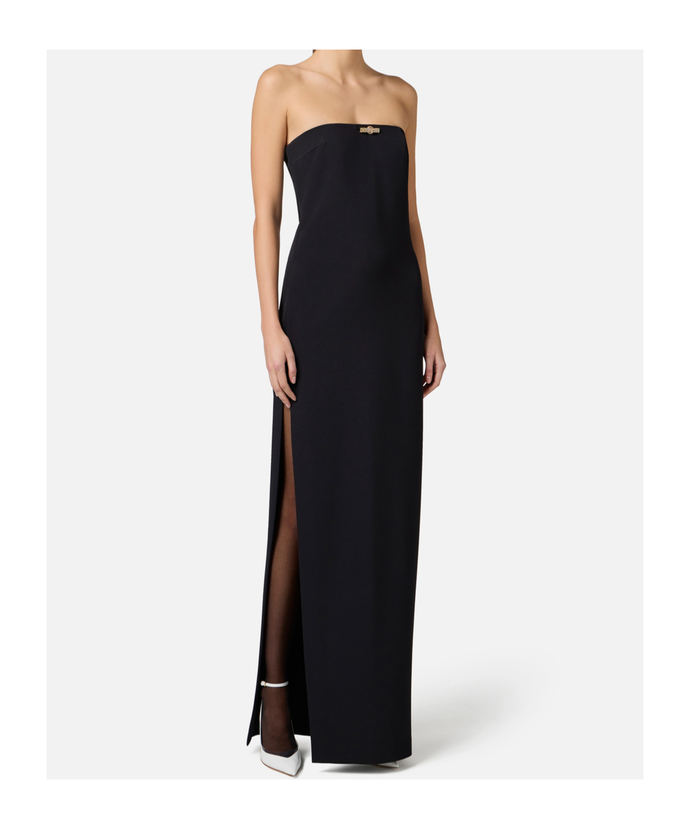 Elisabetta Franchi Tube Top Dress In Black