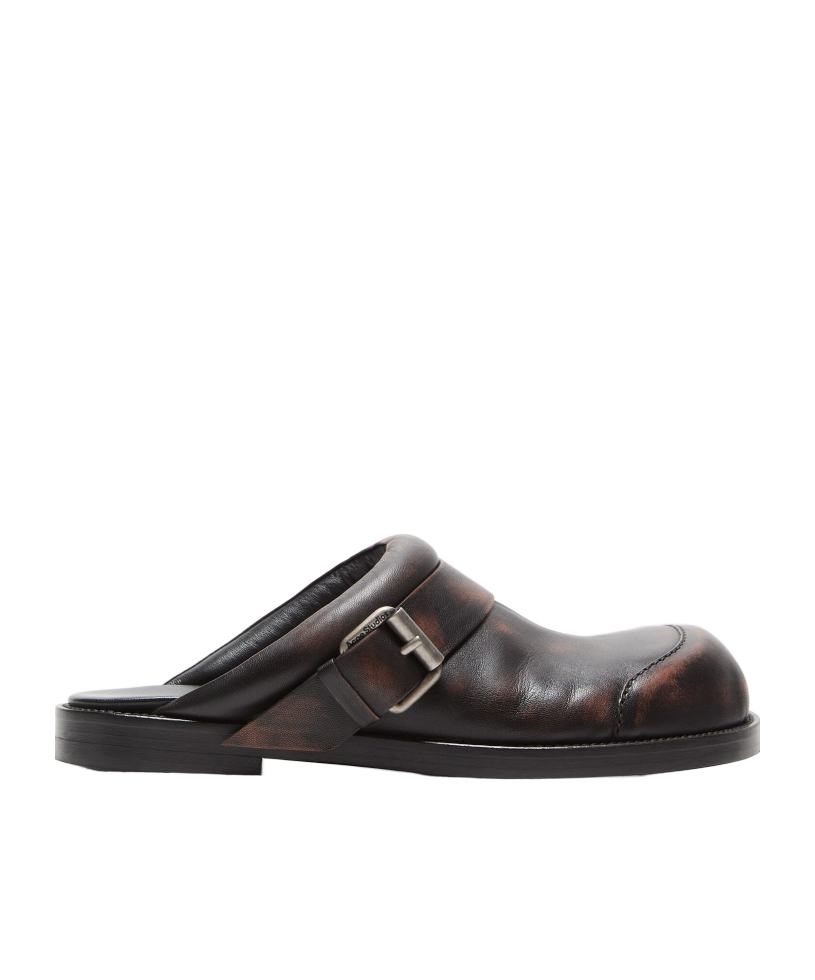 Acne Studios Round Toe Mules In Black