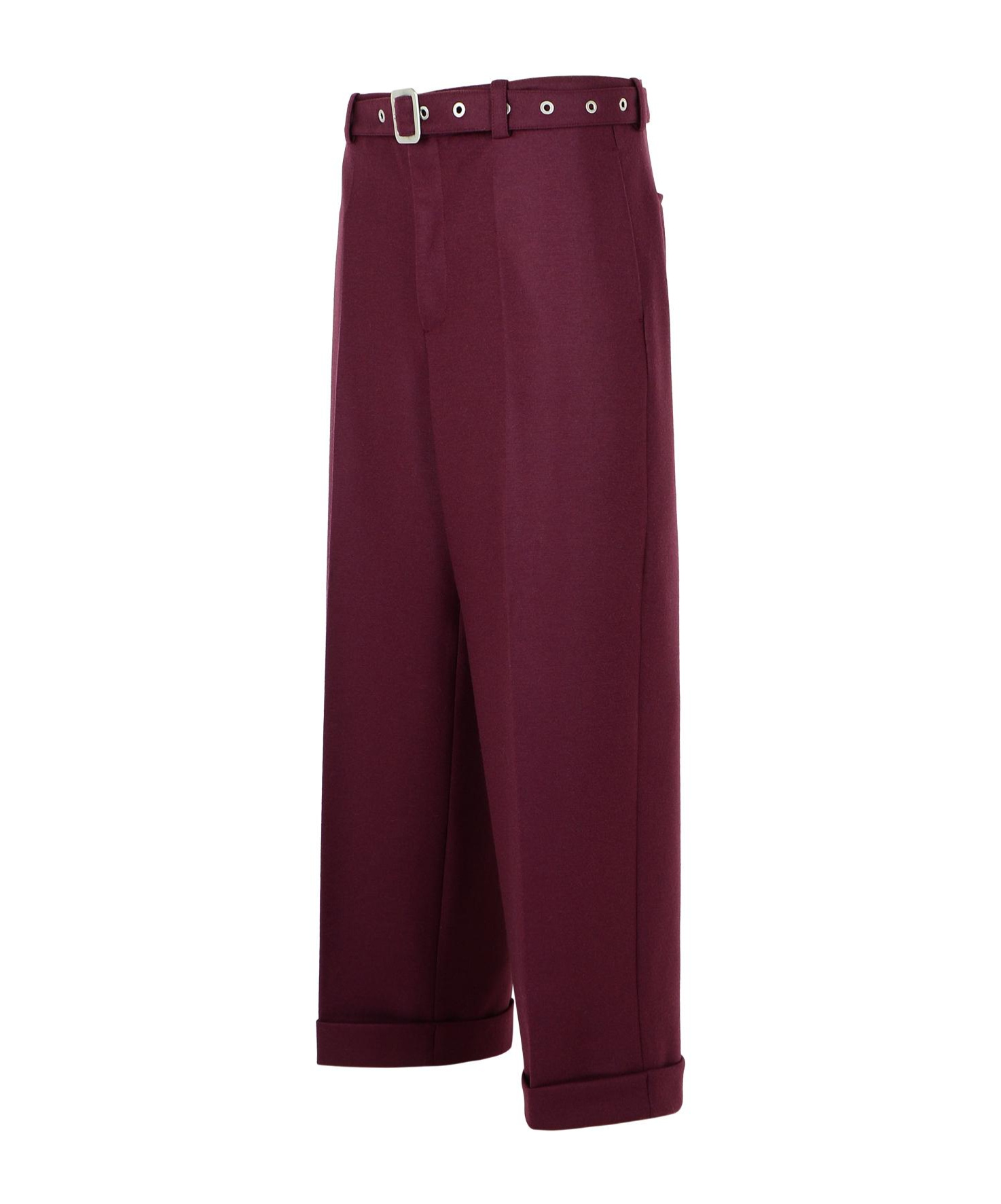 Jil Sander Belt Loop Casual Pants In Burgundy