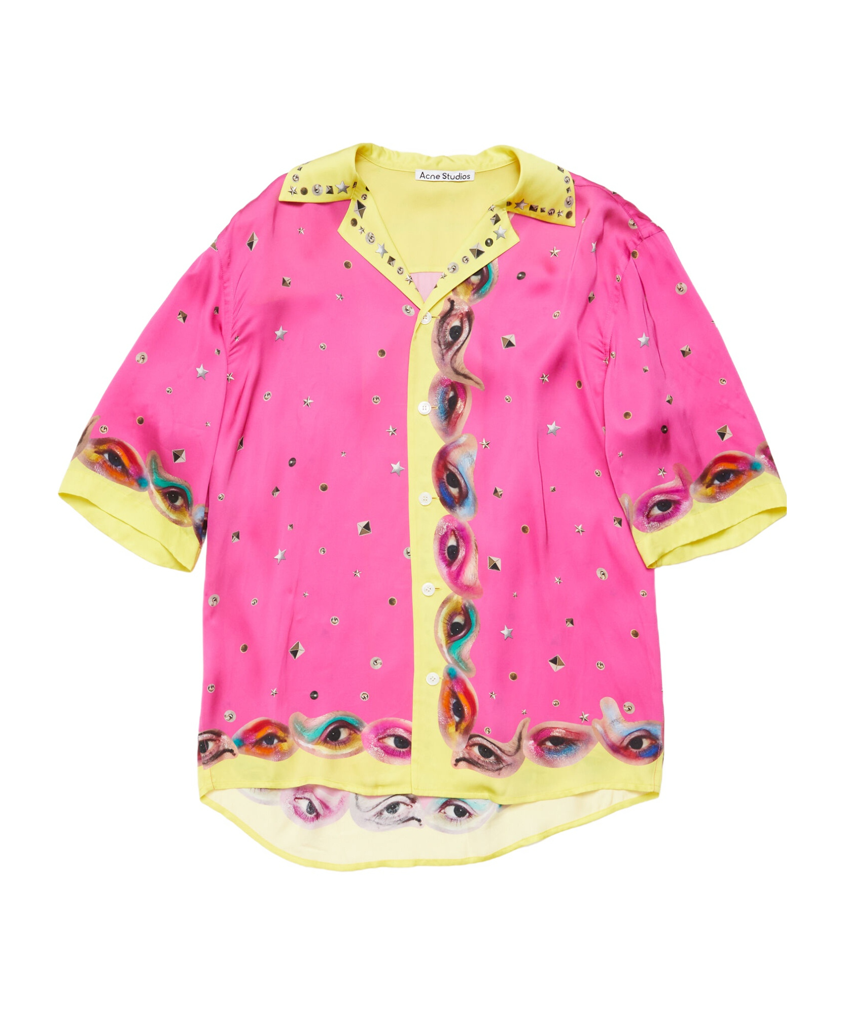 Acne Studios Printed Button-up Shirt In Pink