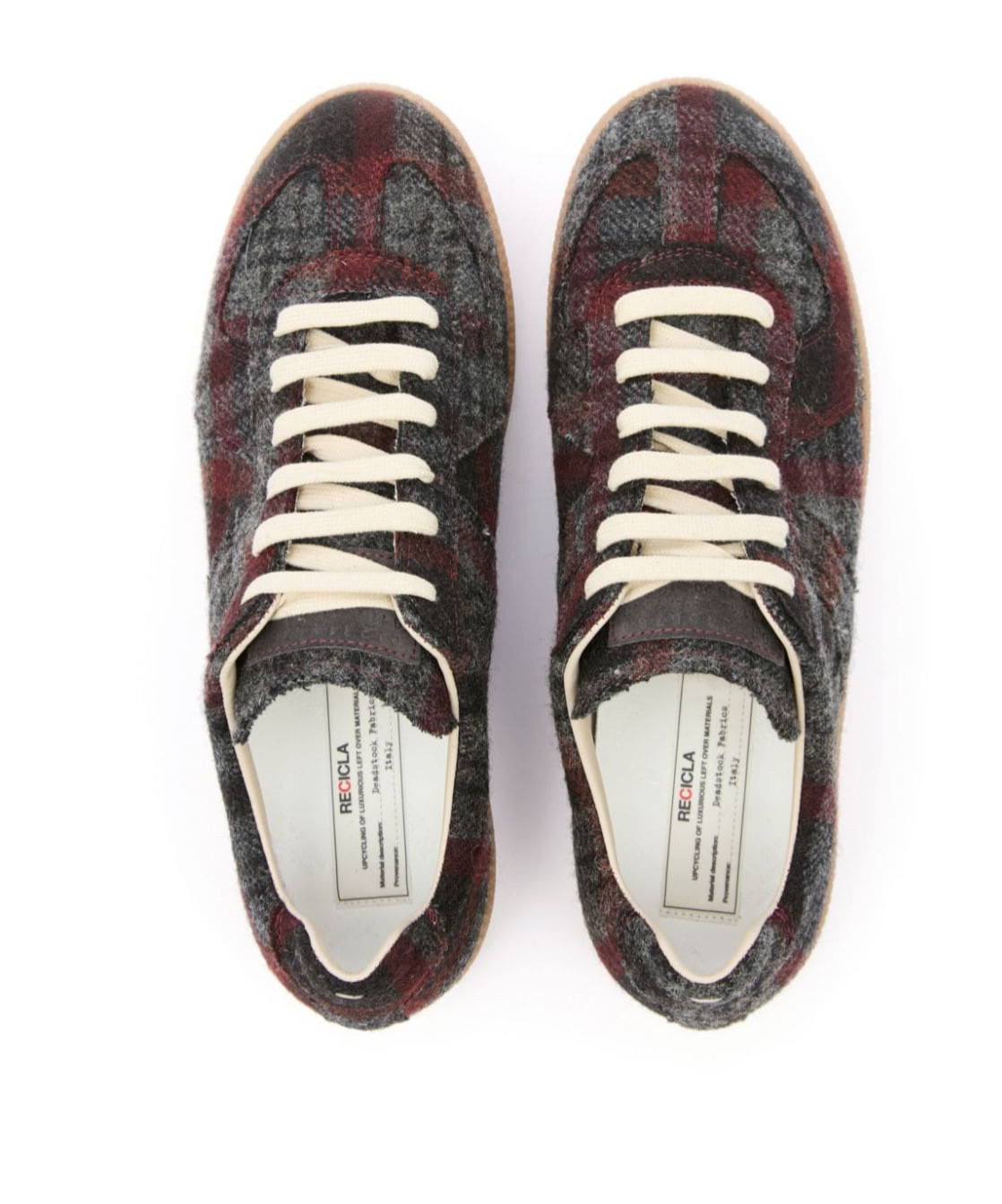 Maison Margiela Replica Check-pattern Sneakers In Black