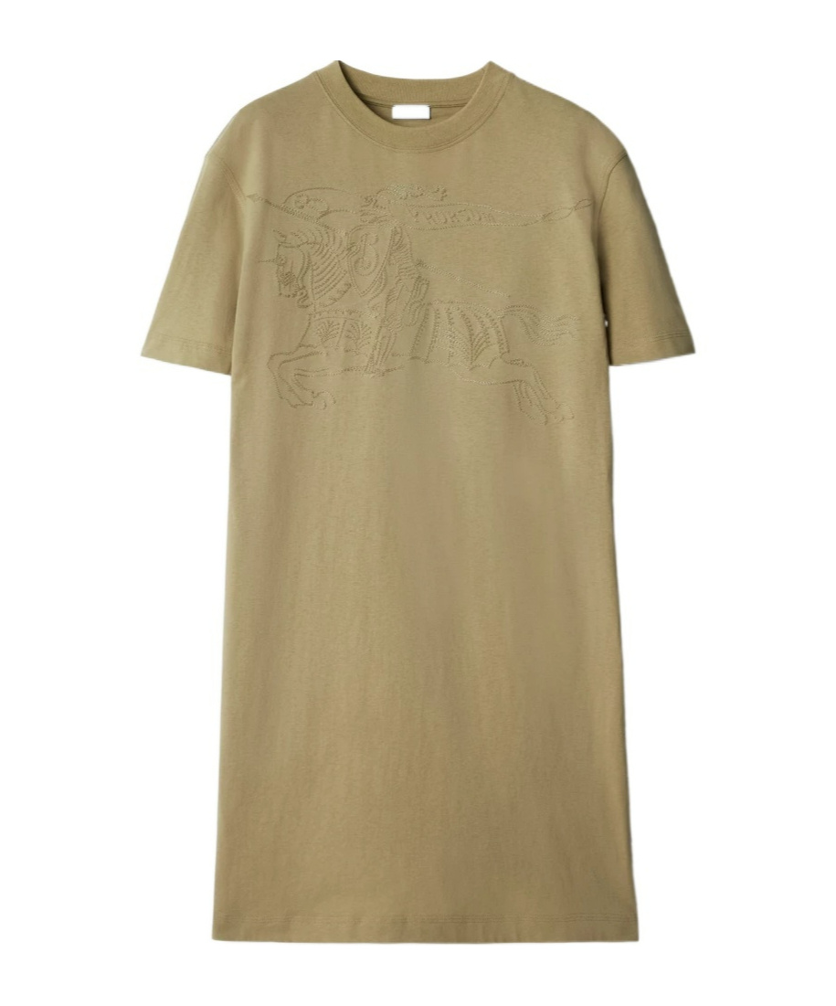 Burberry Ekd Embroidered T-shirt Dress In Green