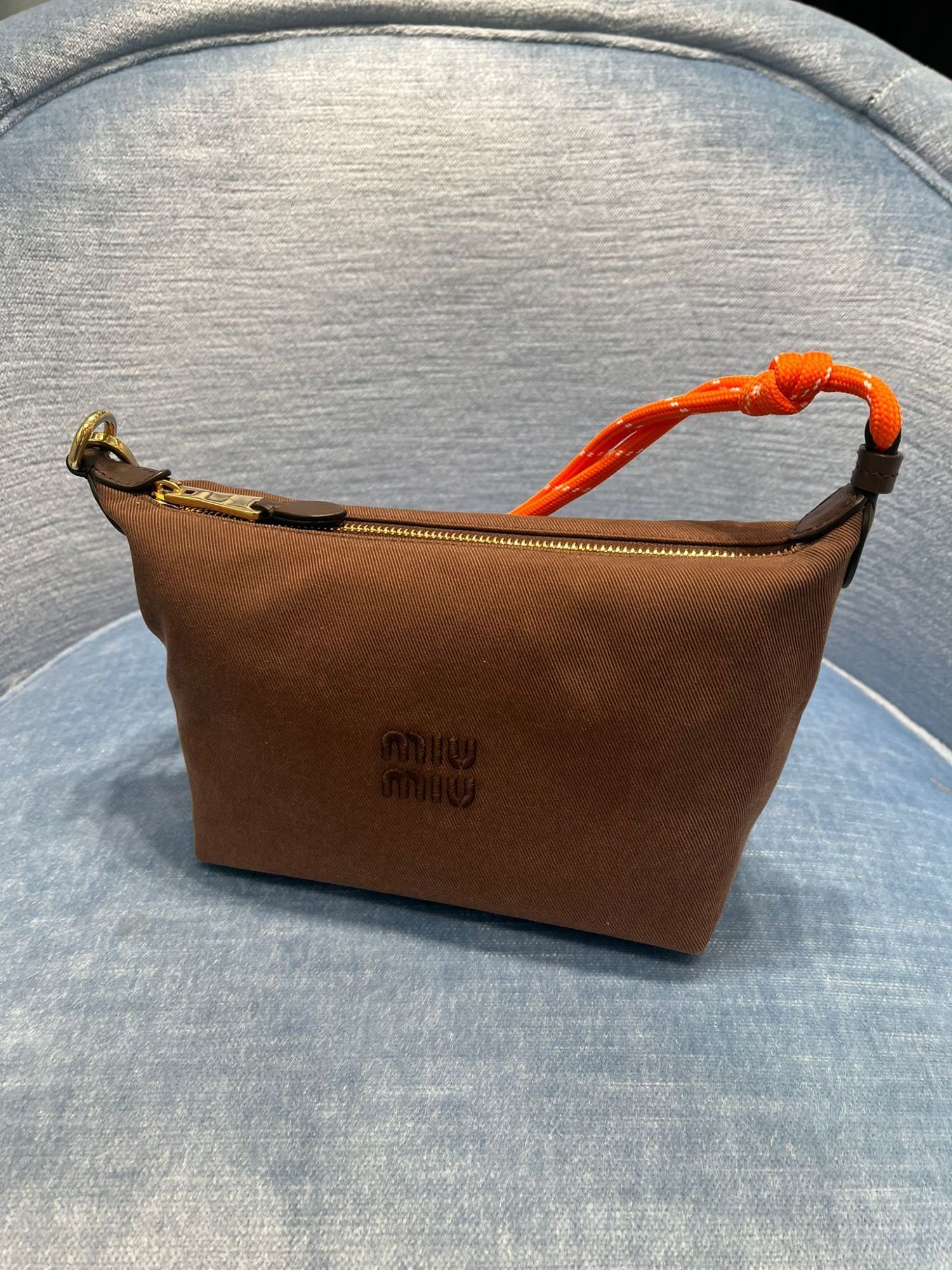 Miu Miu Gabardine Clutch In Red