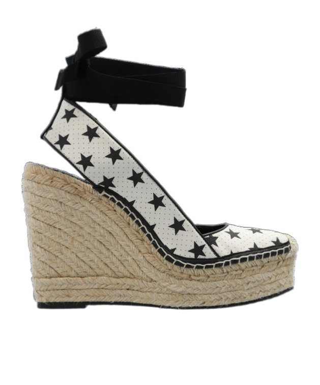 Shop Balmain Star-print 120mm Espadrilles In Multicolor