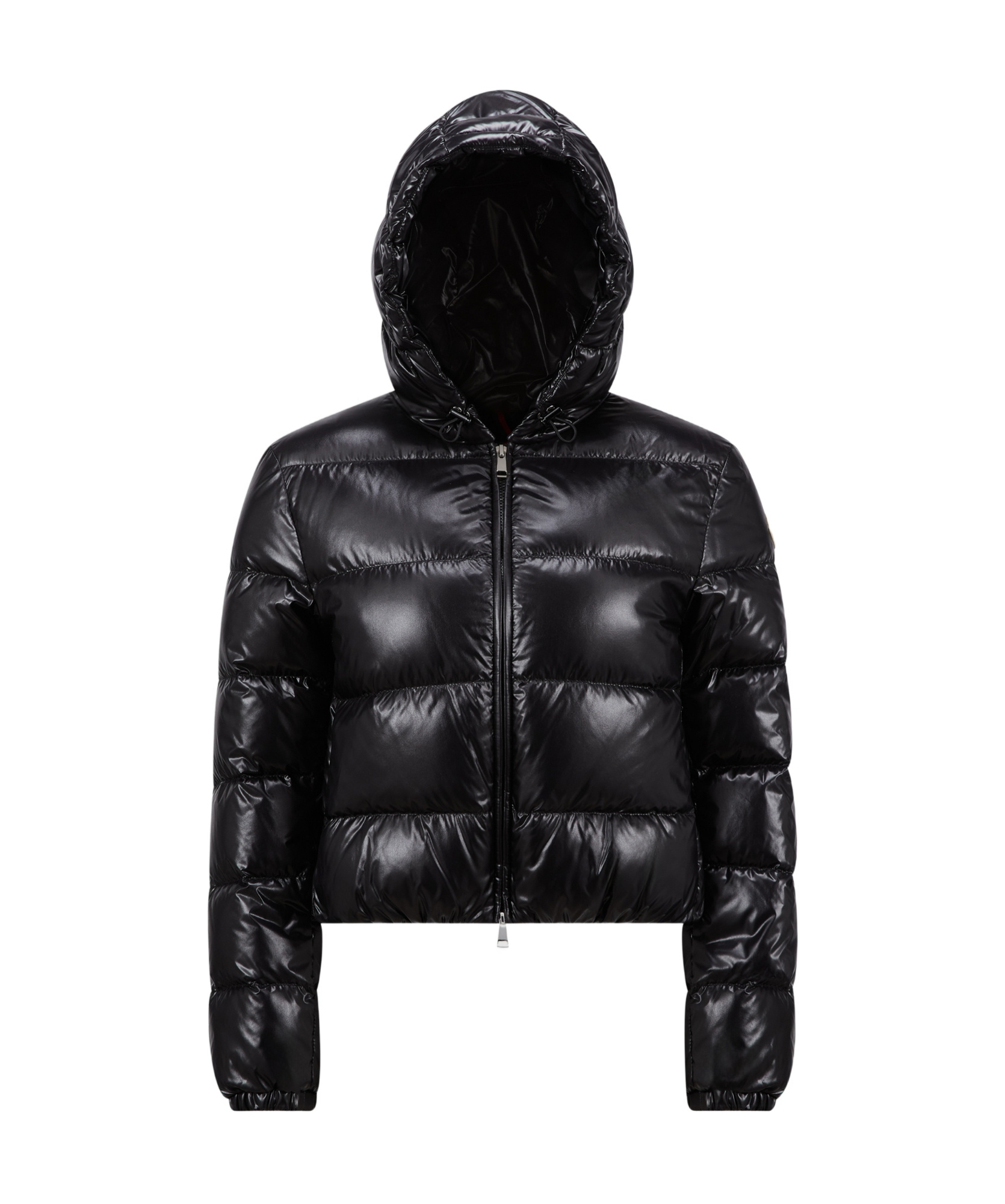 Moncler Bayard Hooded Cropped Down Jacket Black In Black