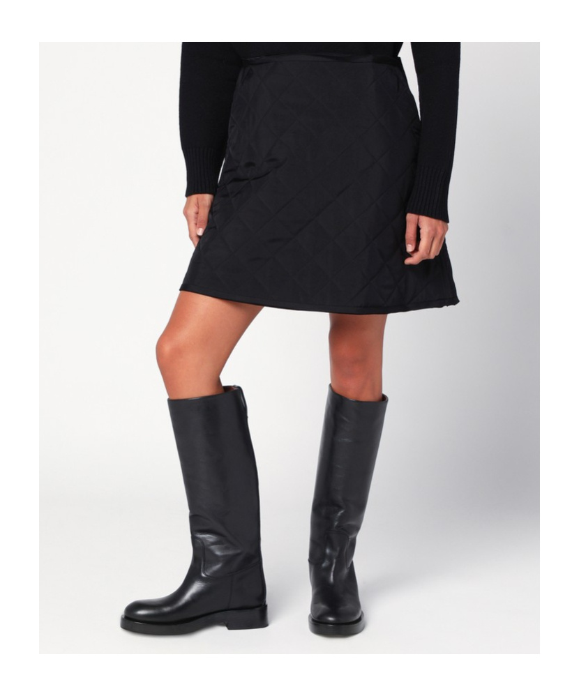 Jil Sander A-line Knee-length Quilted Skirt In Black