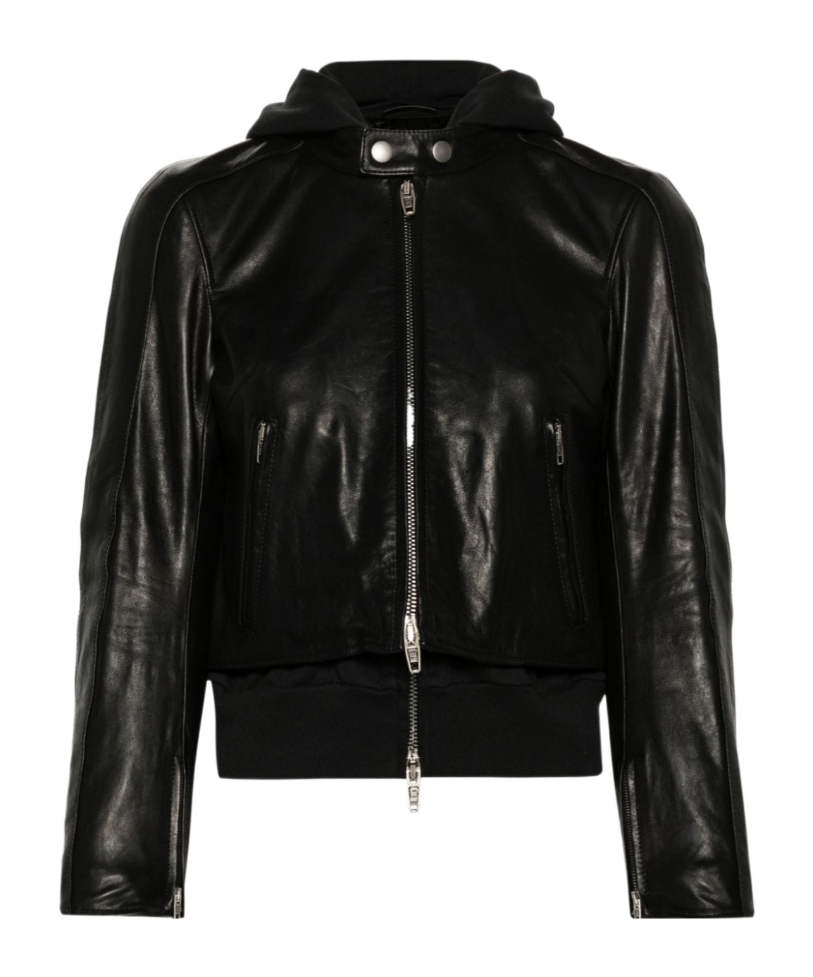 Balenciaga Lederjacke Im Lagen-look In Black