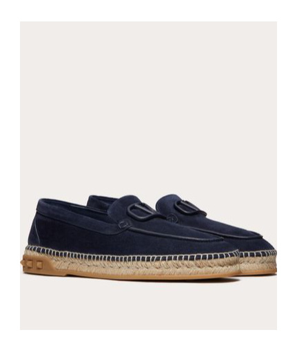 Valentino Leisure Flows Espadrilles In Split Leather In Black