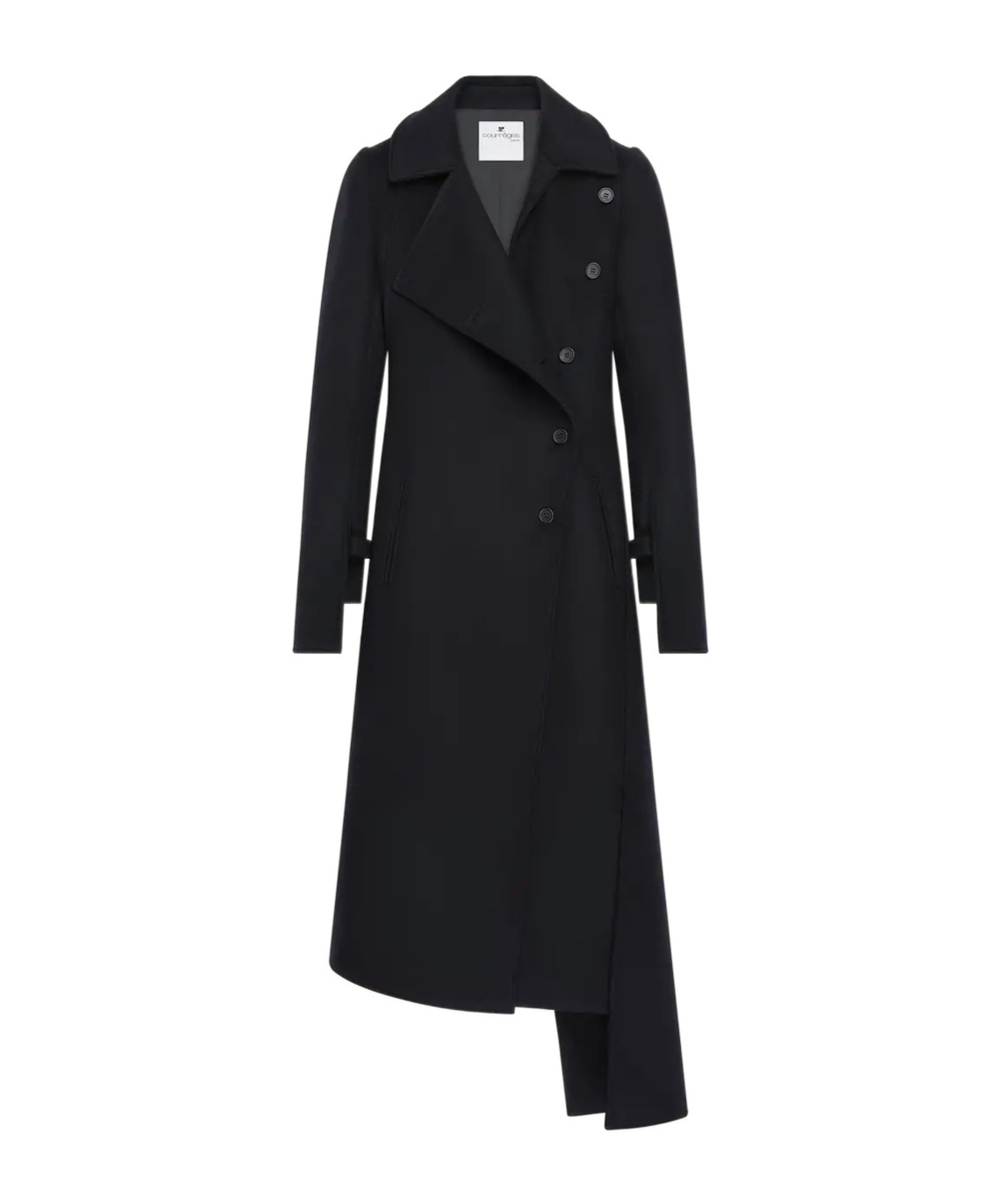 Courrèges Courreges Women Oblique Asymmetrical Coat In Black