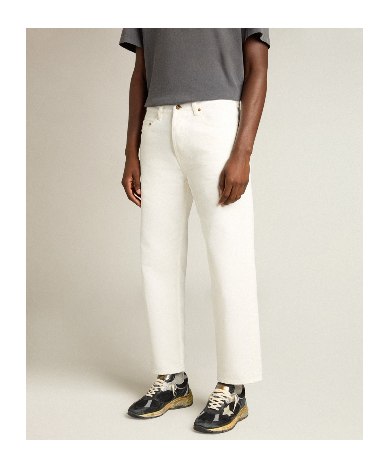 Golden Goose Star-detail Jeans In White