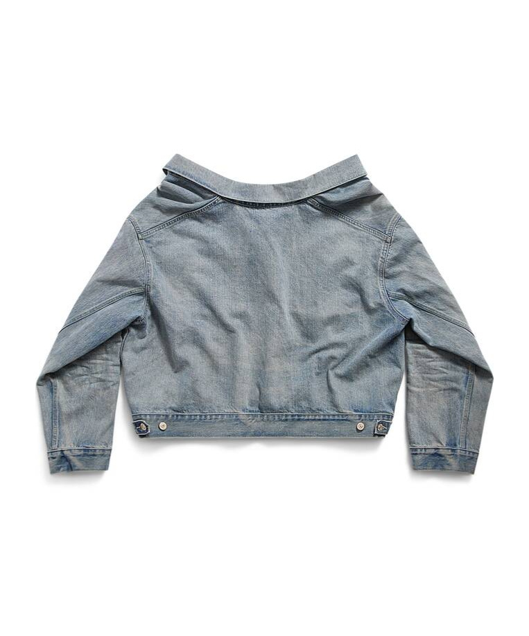 Balenciaga Blue Single-breasted Denim Jacket In Blue