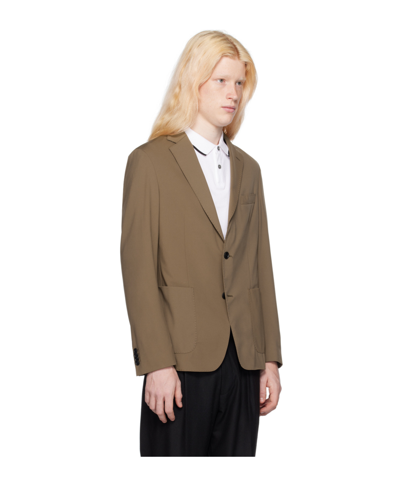 Hugo Boss Single-breasted Suit Jacket In Brown
