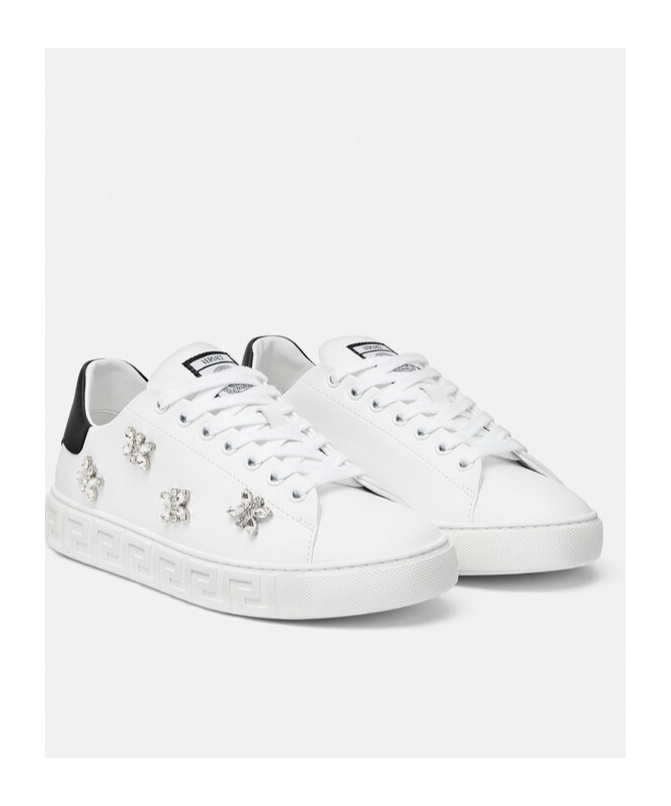 Versace Women's La Greca Sneakers In White