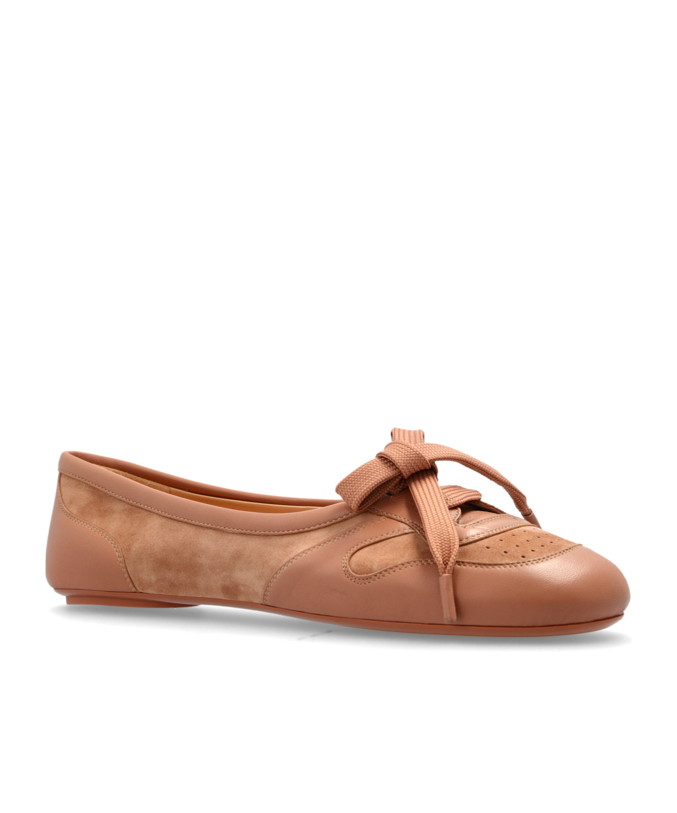 Gianvito Rossi Lace-up Ballet Flats In Brown