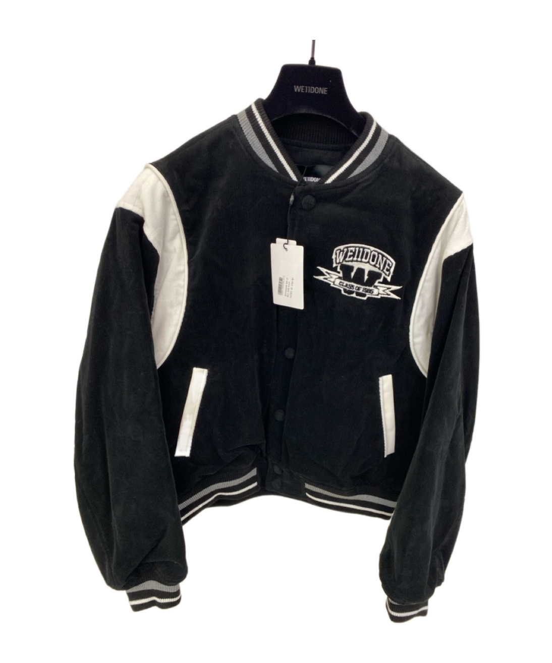 We11 Done Varsity-style Teddy Bear Bomber Jacket In Black