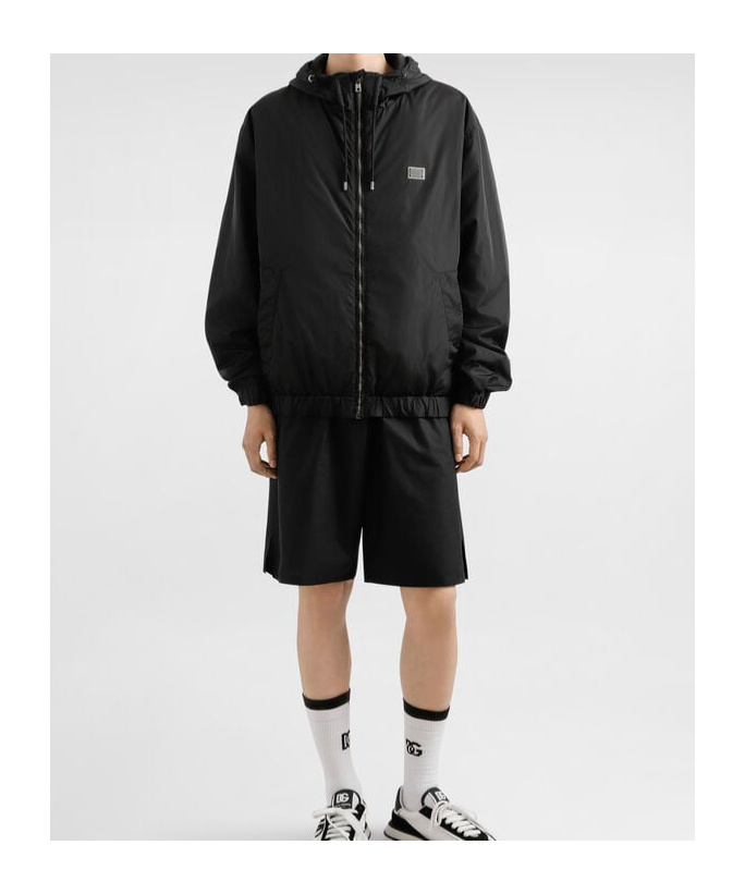 Dolce & Gabbana Logo-plaque Bomber Jacket In Black