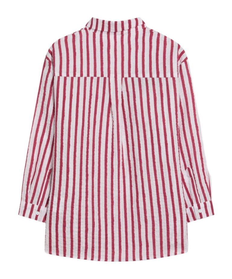 Douuod Striped Shirt In White Red