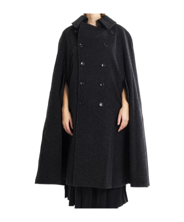 Comme Des Garçons Double-breasted Cloak In Black