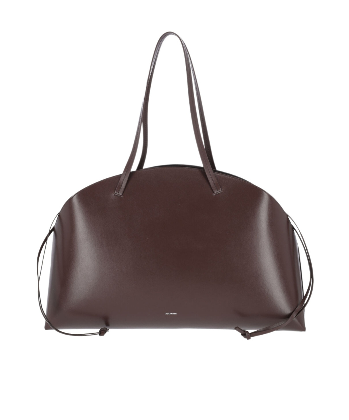 Jil Sander Logo Printed Drawstring Shoulder Bag In Brown